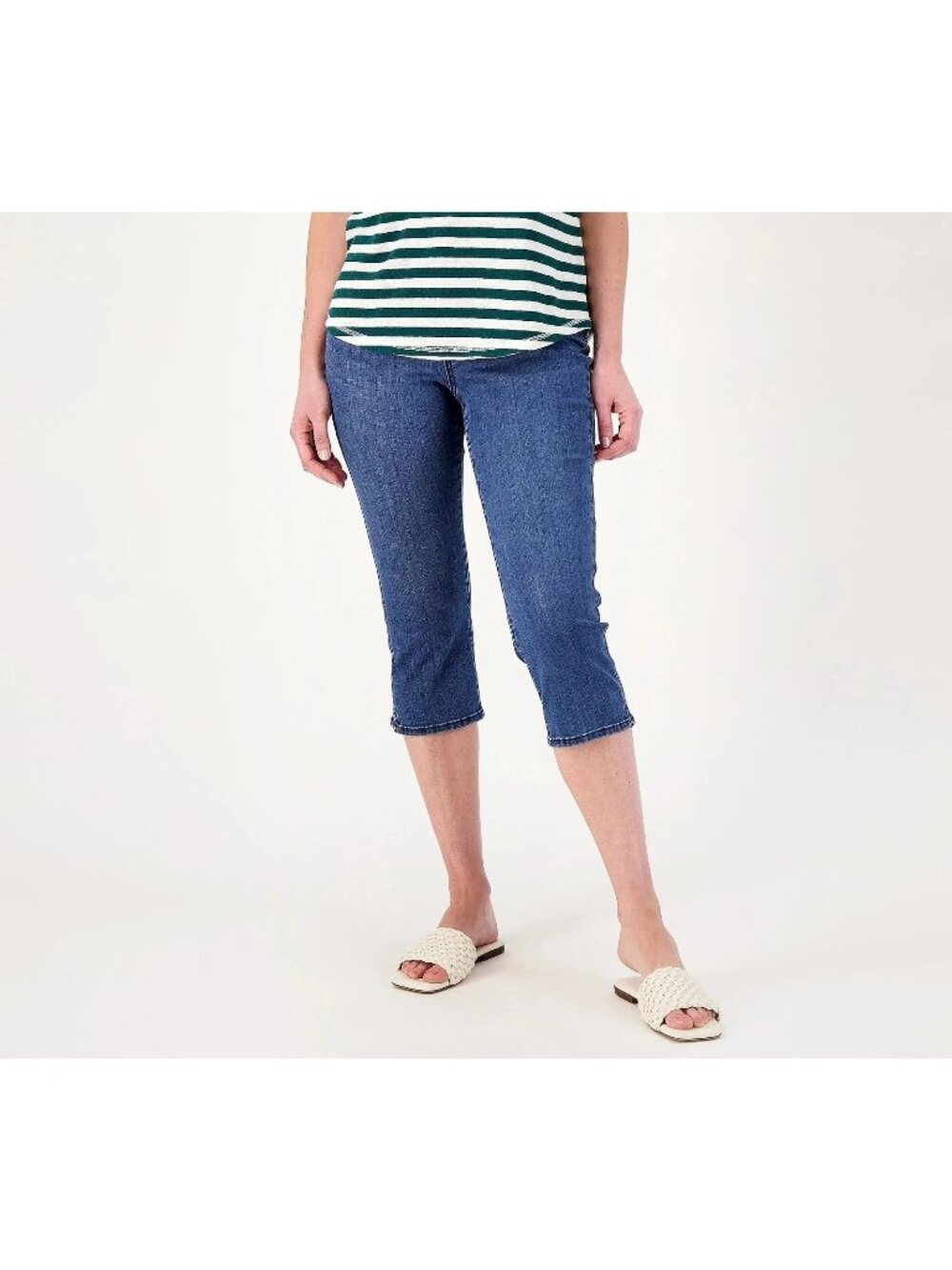 NYDJ Capri Jeans Size 6 Curves 360 Slim Straight Cropped Caliente Blue Denim NEW